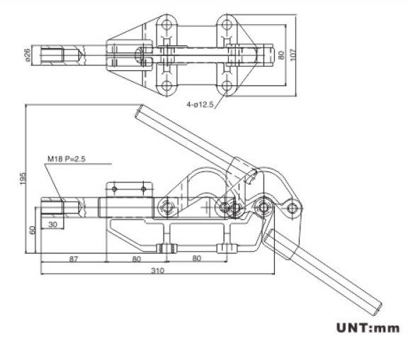 30512頑丈なプッシュ プル トグル クランプ延性がある鉄の基盤によって造られるハンドル