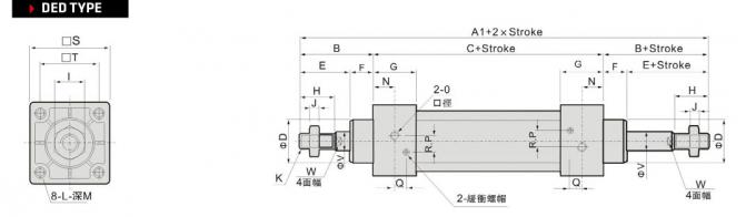 自動車溶接のアルミニウム空気シリンダー/倍の代理の空気シリンダー